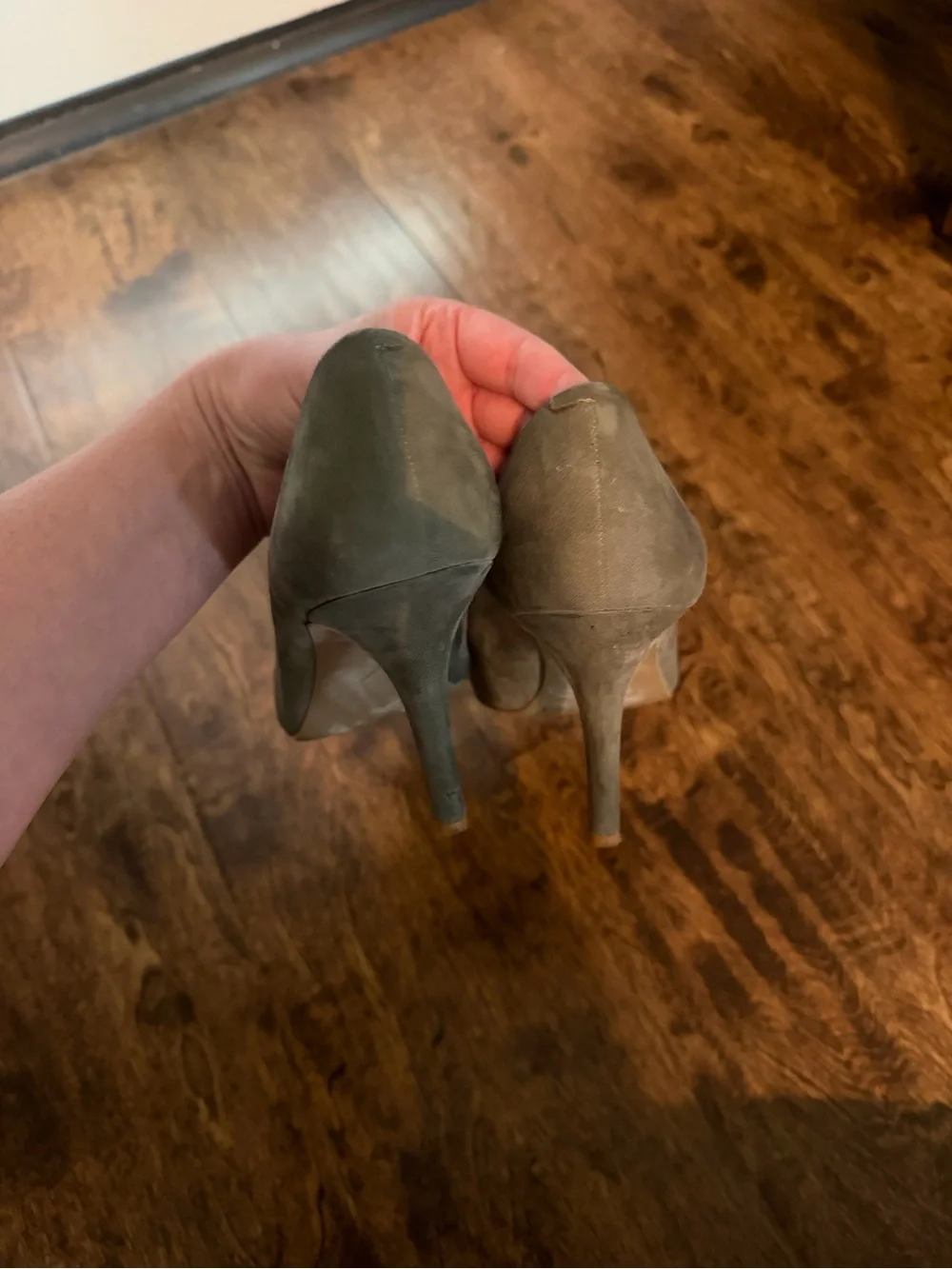 BCBG Pointed Toe Suede Pumps - Olive Green